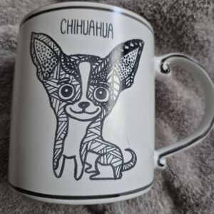 Chihuahua Patterned Mug - Black and White